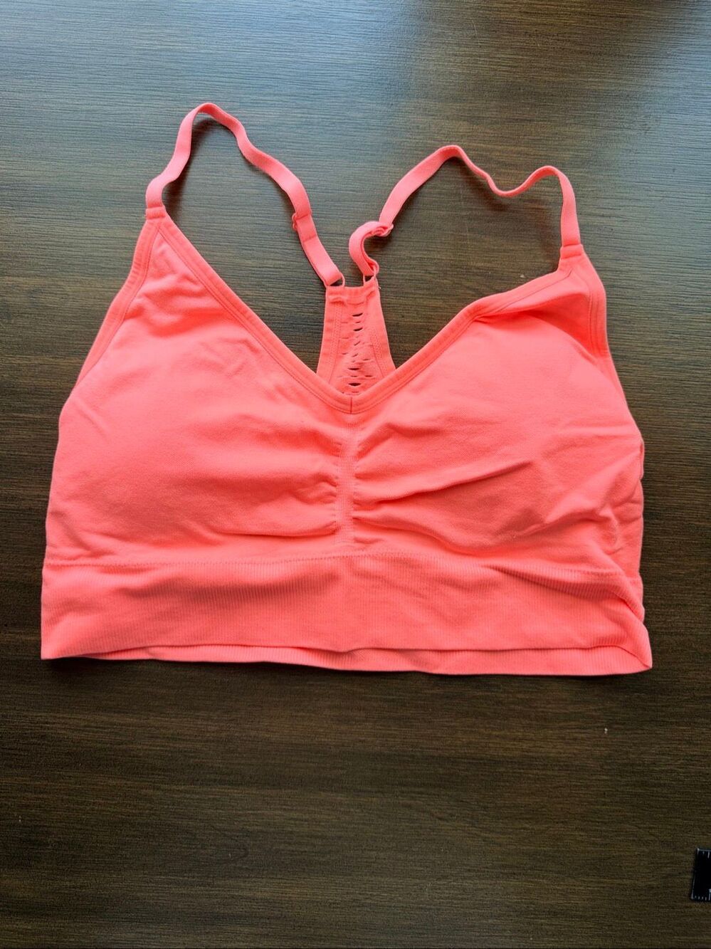 Love and Sports Active Seamless Sports Bra Crop Top Neon Pink Size Medium M